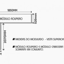 MODULADO SPARTA NEW 100% MDF 2 PORTAS -LEIFER MÓVEIS - Móveis Ubá