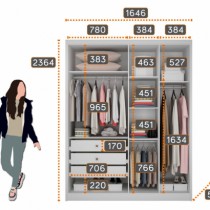 Guarda Roupa Solteiro Moderni 100%MDF 4 Portas 3 Gavetas - Móveis Ubá