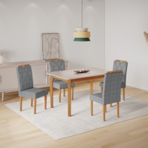 Mesa Alegra 1,20 C/ 4 Cadeiras Diamante - Móveis Ubá