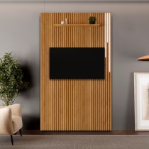 Painel Ripado Lyon Suspenso C/ PRATELEIRA e Led - Móveis Ubá